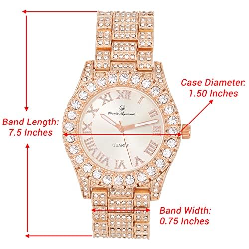 Charles Raymond Women's Big Rocks Bezel Colored Dial with Roman Numerals Fully Iced Out Watch - ST10327LA