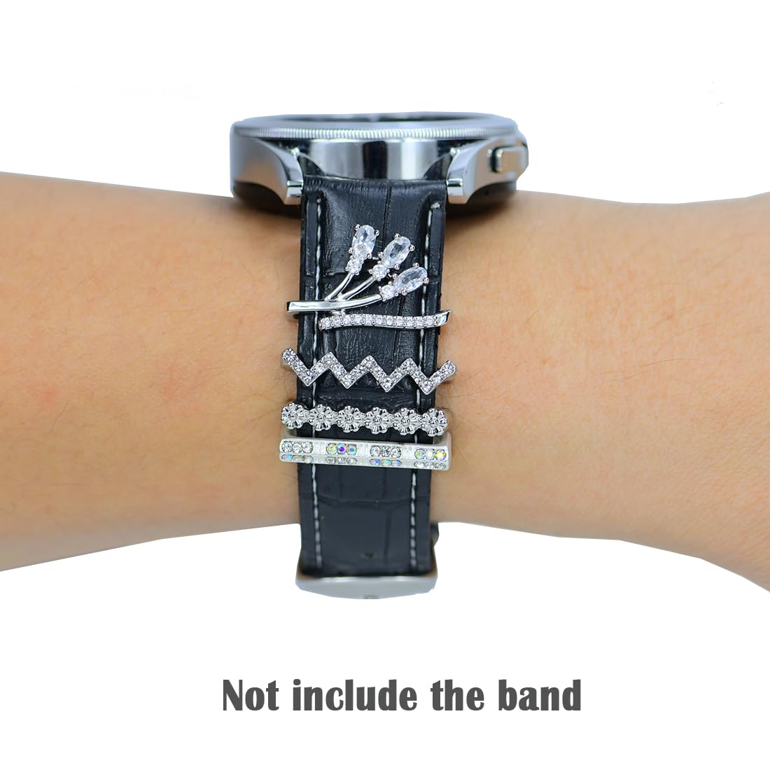 Watch Band Charms, Decorative Rings Loops Charms Compatible with Apple Silicone Watch Bands for Women 49mm 45mm 44mm 42mm 41mm 40mm 38mm , Metal Jewelry Watch Band Accessories Charms for iwatch band Series se 9 8 7 6 5 4 3 2 1 Samsung Galaxy watch 5/Pro/4