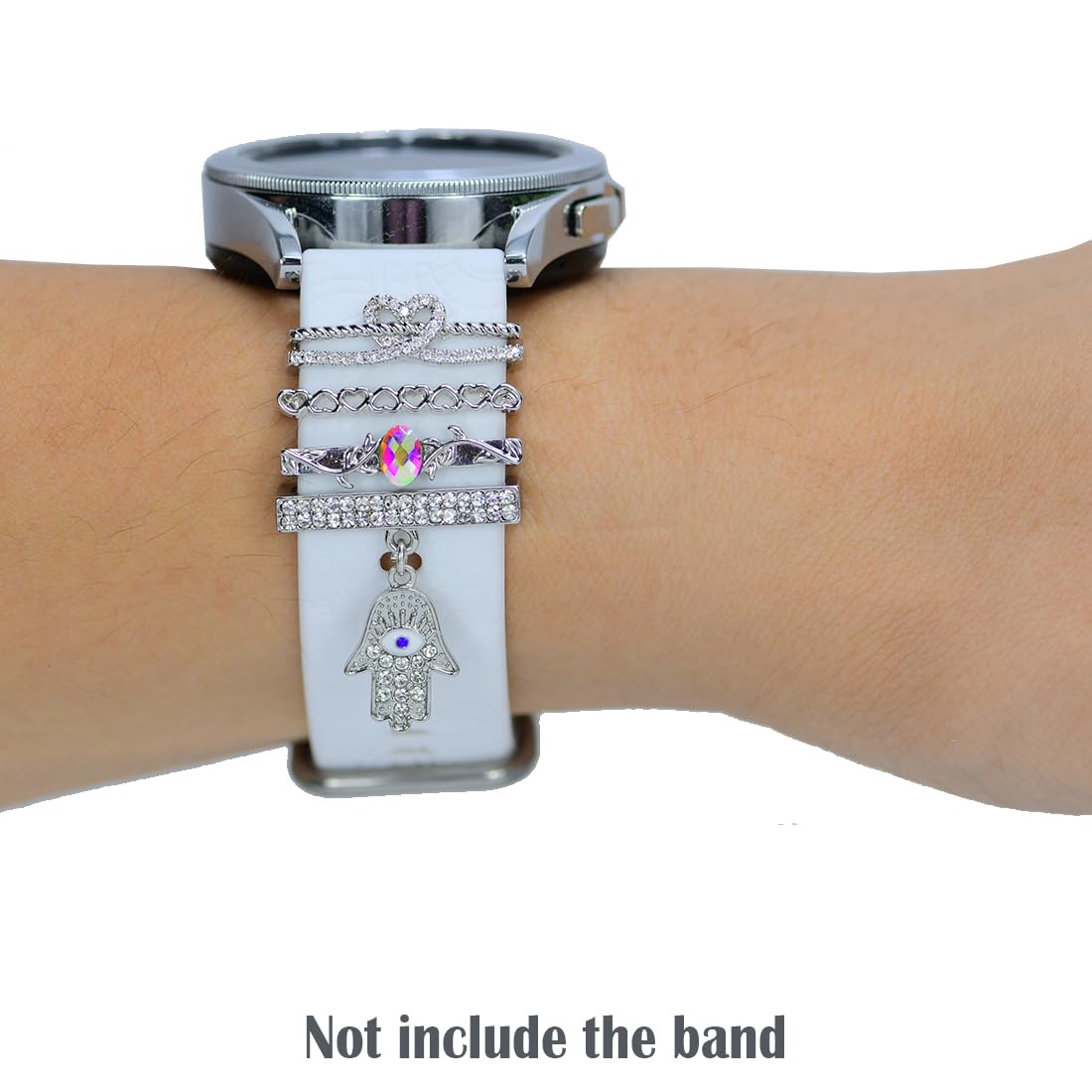 Watch Band Charms, Decorative Rings Loops Charms Compatible with Apple Silicone Watch Bands for Women 49mm 45mm 44mm 42mm 41mm 40mm 38mm , Metal Jewelry Watch Band Accessories Charms for iwatch band Series se 9 8 7 6 5 4 3 2 1 Samsung Galaxy watch 5/Pro/4