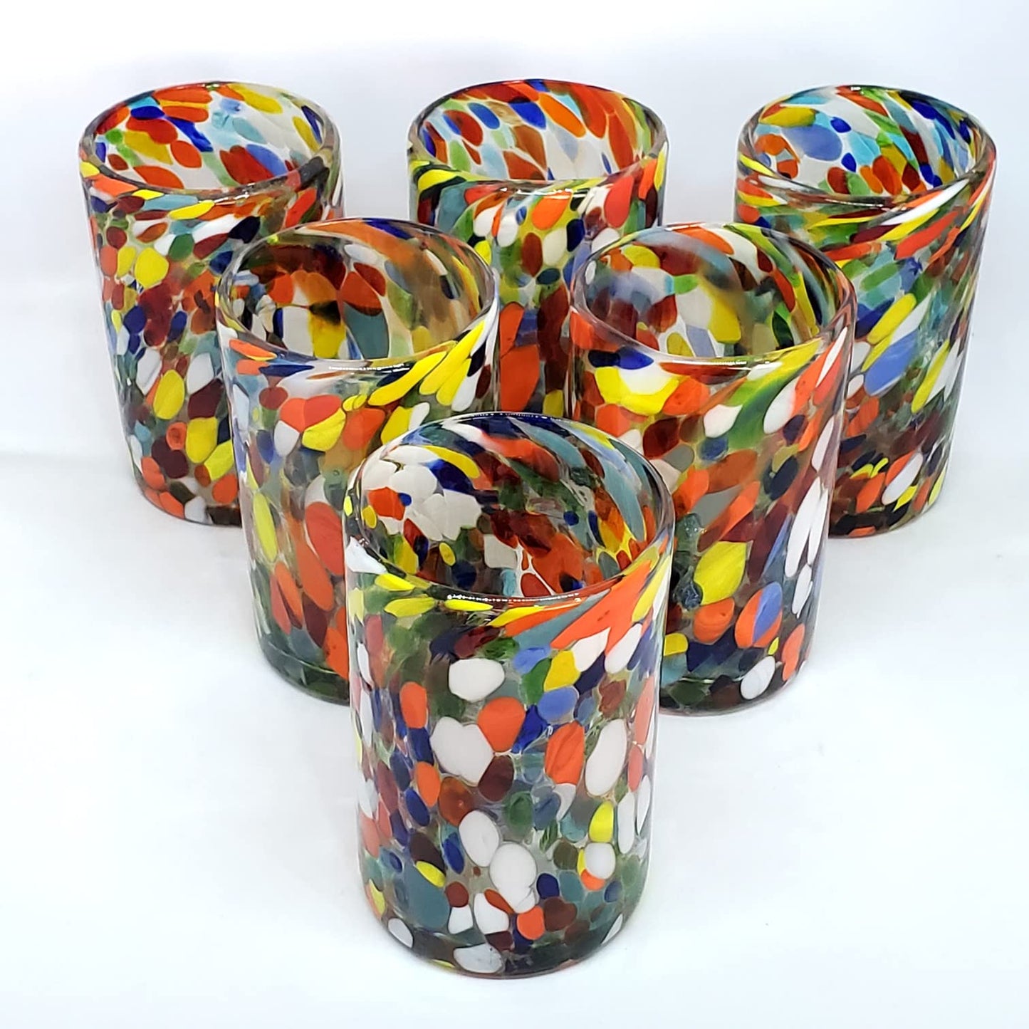 Confetti Rocks 120 oz Pitcher and 6 Drinking Glasses set, Recycled Glass, Lead-free, Toxin-Free (Pitcher & Glasses)