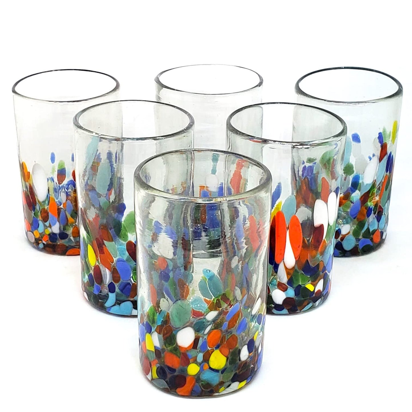 Confetti Rocks 120 oz Pitcher and 6 Drinking Glasses set, Recycled Glass, Lead-free, Toxin-Free (Pitcher & Glasses)