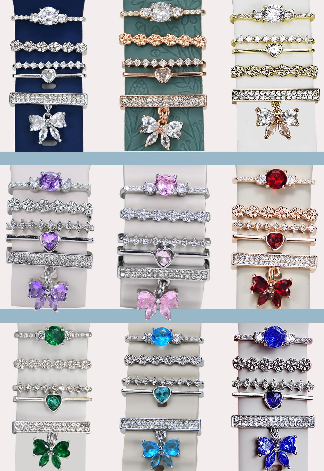 Watch Band Charms, Decorative Rings Loops Charms Compatible with Apple Silicone Watch Bands for Women 49mm 45mm 44mm 42mm 41mm 40mm 38mm , Metal Jewelry Watch Band Accessories Charms for iwatch band Series se 9 8 7 6 5 4 3 2 1 Samsung Galaxy watch 5/Pro/4