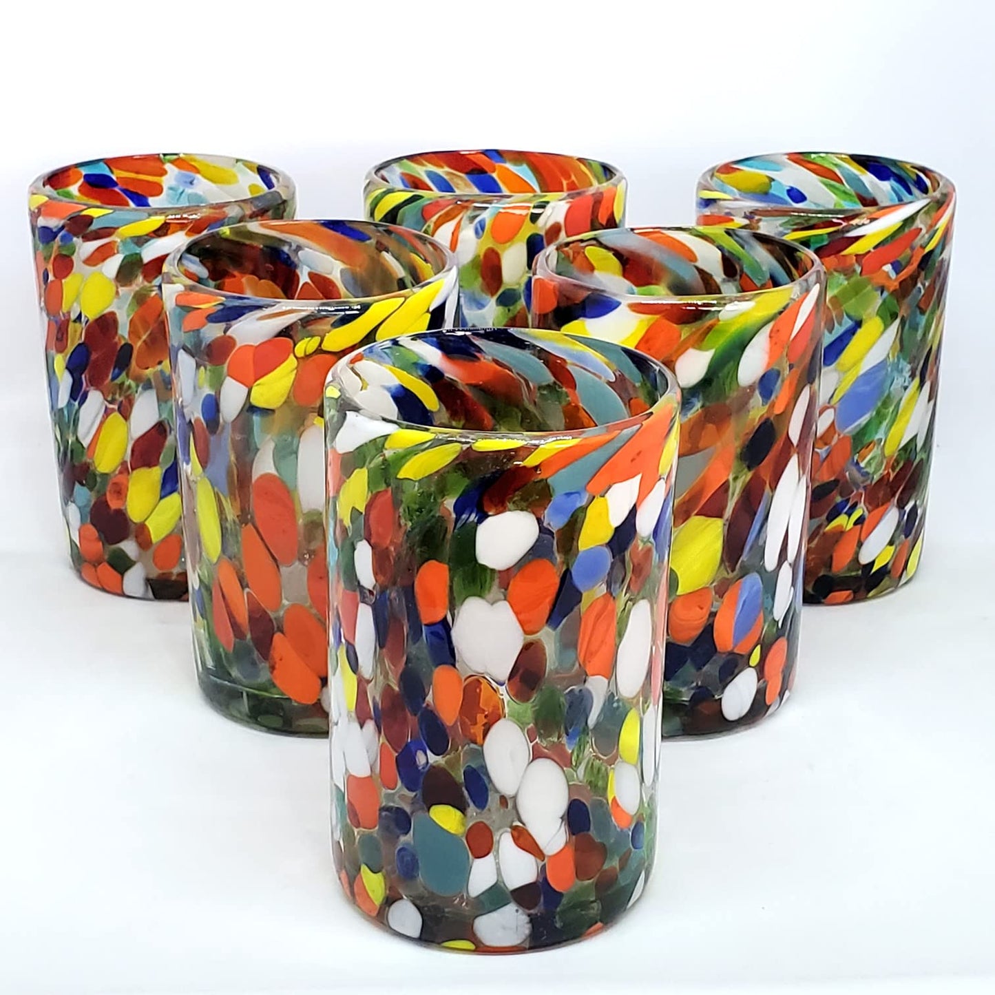 Confetti Rocks 120 oz Pitcher and 6 Drinking Glasses set, Recycled Glass, Lead-free, Toxin-Free (Pitcher & Glasses)