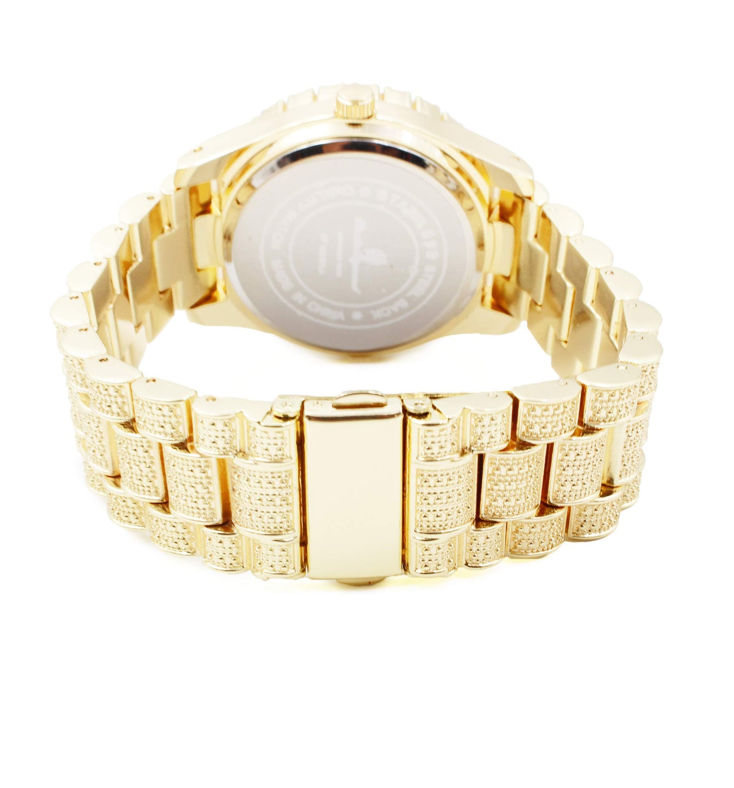 Charles Raymond Women's Big Rocks Bezel Colored Dial with Roman Numerals Fully Iced Out Watch - ST10327LA