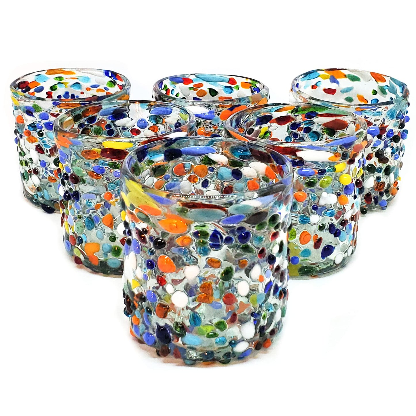 Confetti Rocks 120 oz Pitcher and 6 Drinking Glasses set, Recycled Glass, Lead-free, Toxin-Free (Pitcher & Glasses)