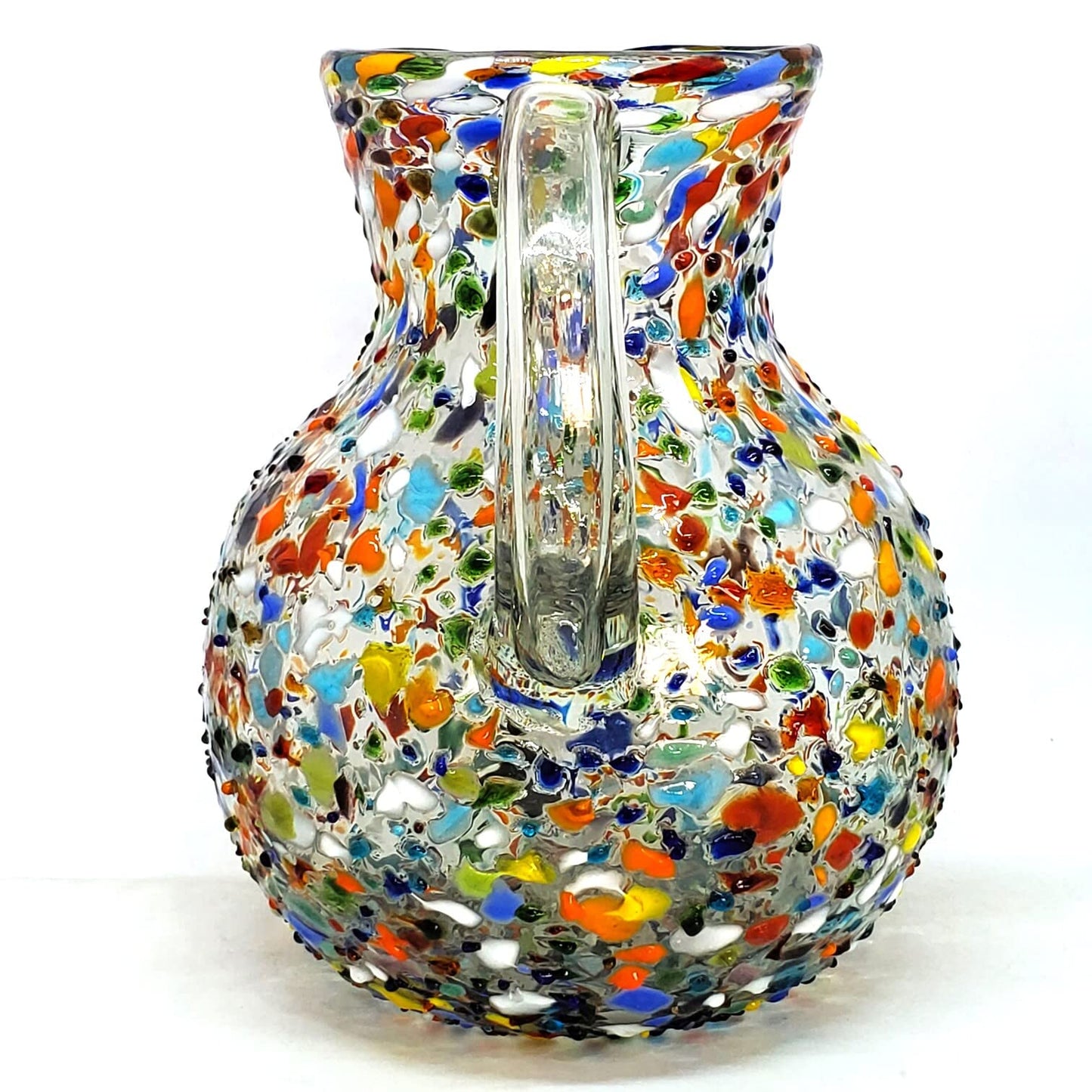 Confetti Rocks 120 oz Pitcher and 6 Drinking Glasses set, Recycled Glass, Lead-free, Toxin-Free (Pitcher & Glasses)